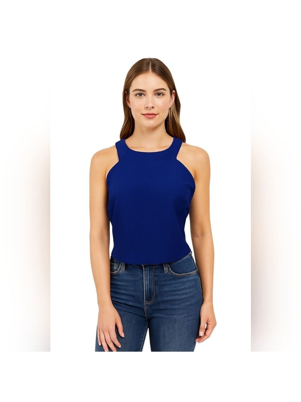 Bisou Bisou Blue Cropped Top L
